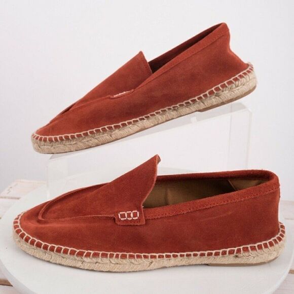 Massimo Dutti Mens Rust Suede Leather Espadrilles main image 7